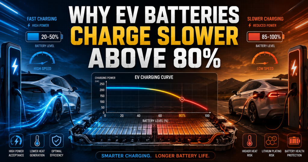 Why EV batteries charge slower above 80 percent during fast charging