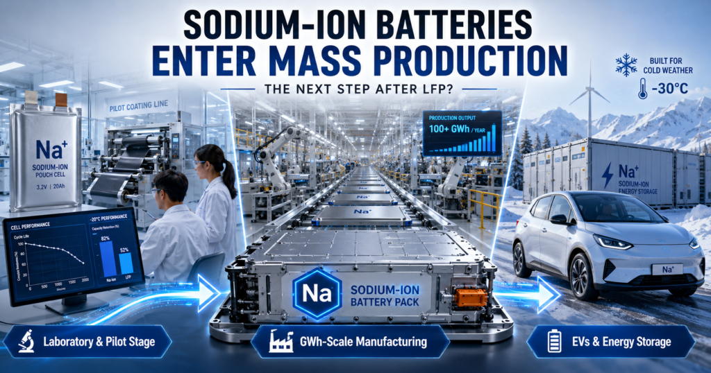 Sodium-ion batteries entering mass production for affordable EVs and energy storage